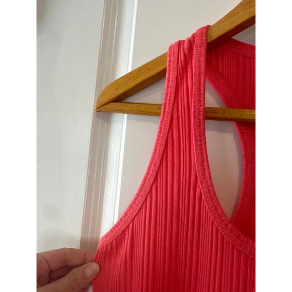 Anthropologie NWT Sweaty Betty Pink Ribbed Tank Midi Dress Size Large - Picture 8 of 10